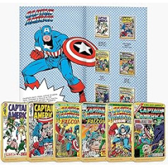 FANTĀZIJAS KLUBS Marvel Captain America 24 k apzeltīta stieņa pilnīga kolekcija/oficiālās Marvel dāvanas ierobežots izdevums