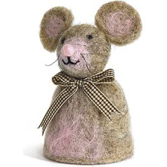 Baden Decorative cute egg warmer mouse with bow made of felt (2)