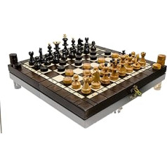 Master of Chess Olympic 35cm Cherry Tournament Holz Schach und Dame Set für Erwachsene und Kinder