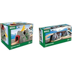 Brio World 33481 Magic Tunnel Railway piederumi Brio koka vilciena mazuļu rotaļlietai ar efektiem, ieteicams bērniem no 3 gadu vecuma