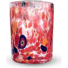 Gocce di Murano 6 varavīksnes briļļu komplekts, ar muti pūšams Murano stikls, 80 ml, roku darbs, krāsains, elegantu un dārgu briļļu komplekts (sarkans, 6)