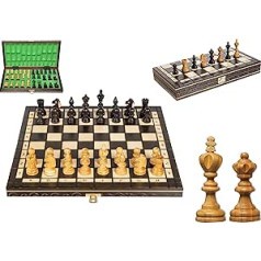 Prime Chess ar rokām darināts šaha komplekts Cherry Wood 35x35cm