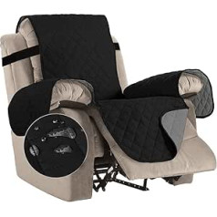 Bestenrose ūdensizturīgi krēslu pārvalki ar regulējamām elastīgām siksnām, mazgājams stepēts dīvāna aizsargs bērniem un mājdzīvniekiem (atzveltnis, melns)