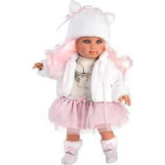 Llorens 1053537 Elena Doll with Pink Hair and Blue Eyes, Fashion Doll with Soft Body, Includes Trendy Outfit, 35 cm
