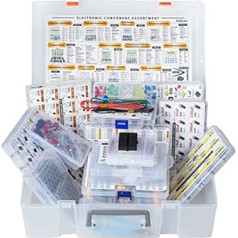 XXXL elektronisko komponentu sortiments, 5228 gab., Kondensators, Tranzistors, Rezistors, IC, Diode, Mosfet, Potenciometrs, Droseļvārsts, PCB, LED, Pārveidotājs, Termināli