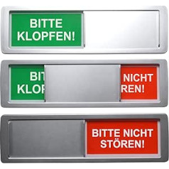 Brīva/aizņemta zīme "Please Knopfen/bitte nicht Sturnen" - 17,8 x 5 cm - ar magnētu necaurlaidīgu aizmuguri un papildus 2 spēcīgiem līmlentiem no slavenā zīmola 3M nemetāliskām virsmām (5)