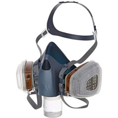 3M 7523L gāzes un tvaika masku komplekts ar 1x 7503 pusmasku (L izmērs), 2x 6055 A2 gāzes filtriem, 4x 5935 P3R makrodaļiņu filtriem, 2x 501 fiksatoriem