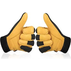 2 Pairs Deerskin Work Gloves Leather Work Gloves Gardening Household Tasks for Men Women Waterproof Tear Resistant Abrasion Resistant Durable Yellow L