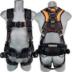 Frontline 110CTB Combat Construction Aluminum Full Body Harness with Tongue Buckle, Legs and Trauma Strap | 5 Adjustment Points | Reinforced Positioning Belt | OSHA and ANSI Compliant