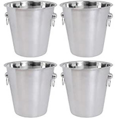 Kosma Stainless Steel Champagne Bucket Wine Cooler Ice Bucket 4 Litres (Pack of 4)