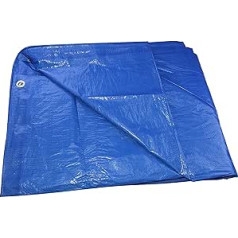 AERZETIX - C50098 - Protective tarpaulin made of polypropylene with eyelets - Density: 90 g/m² - 5 x 8 m - Blue - for the garden, camping, trailers, cars, construction sites