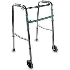 Mobiclinic®, Rollator, Capitel, Europäische Marke, 2 Räder, 2 Gummifüße, Gehbock mit 2 Rädern, Höhenverstellbar, Aus Aluminium, Schmal, Rollator faltbar und leicht, Nur 2,5 kg, Grau