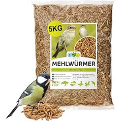 EWL Naturprodukte miltu tārpi, kaltēti 5 kg (32,5 litri) Kukaiņu uzkodas Putni, zivis, bruņurupuči, grauzēji, eži, rāpuļi, putnu barība, savvaļas putni, visu gadu vāveru barība, kāmju barība, ežu barība