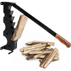 ECD Germany Rokas koka skaldīšanas nazis ar koka rokturi – Čuguns – Melns – Kindling Wood skaldīšanai – Stiprinājums pie sienas iesk. Montāžas materiāls – malkas skaldītājs malkas skaldīšanas malkas plīts svelde.