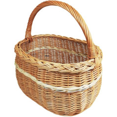 Wicker Basket, Shopping Basket, Fruit or Vegetable Basket, Mushroom Basket, Picnic Basket 40 x 27 / H 23/40 cm