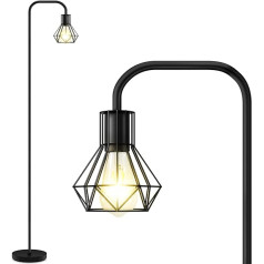 BBHome retro grīdas lampa, rūpnieciskā grīdas lampa, minimālisma stāvlampa ar E27 ligzdu, ieslēgšanas/izslēgšanas slēdzis, moderna guļamistabas grīdas lampa, viesistaba (spuldzes nav iekļautas)