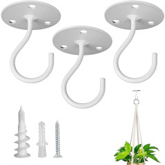 Ceiling Hook for Hanging Plants - Heavy Duty Wall Mount for Hanging Bird Feeders, Lanterns, Wind Chimes, Planters, Outdoor Decoration - (Milky White)