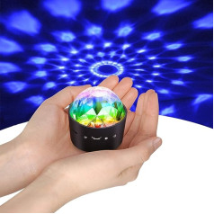 Mini disco ball light, Yikanwen voice control disco party lights stage lighting effect DJ strobe ball with mirrors and glitter effect for parties children birthday club
