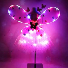 Luminous Fairy Wings, Fairy Princess Tutu Costume Set, Butterfly Costume Set, Fairy Wings Children Elves Fairy Wings, LED Lighting Butterfly Wings, Party Fairy Angel, Children's Carnival Props Cosplay