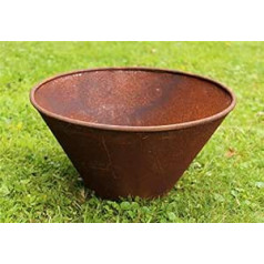 Manufaktur-Lichtbogen Rust Augu bļoda apaļa 39 cm Diametrs 22 cm Augsts Patina Garden