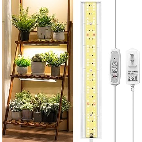 FOXGARDEN Grow Light, Full Spectrum Plant Light Strip for Indoor Plants, 96 LED Bright Grow Lamp with Auto On/Off Timer 4/8/12H, 4 Dimmable Brightness