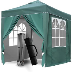 SANHENG Pop Up Lapene Pop Up telts ar atsvariem Pilnībā ūdensnecaurlaidīga jebkuriem laikapstākļiem Lapene, kas ideāli piemērota kempingam brīvā dabā (2x2m, zaļa)