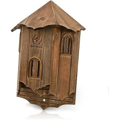 Burg Wooden Bat House for Outdoor Use - Large Three Chamber Box Perfectly Designed to Attract Bats - Durable and Easy to Hang