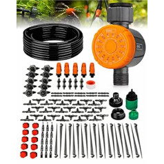 EMOS Select Irrigation System, Timer with Hose & Drip Set, Battery-Operated Watering, up to 144 Programs & Manual Mode, Garden Set with 119 Accessories and 15 m Hose