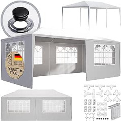 CASARIA® lapene 3 x 6 m UV aizsardzība 18 m² Jumta cilpas ūdensnecaurlaidīgas 6 sānu paneļi Staļļa festivāla telts telts telts logs Dārza telts vienkrāsains balts