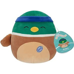 Squishmallows SQCR04124 Avery the Duck 19 cm oficiālā Kelly Toys plīša īpaši mīksta mīksta rotaļlieta