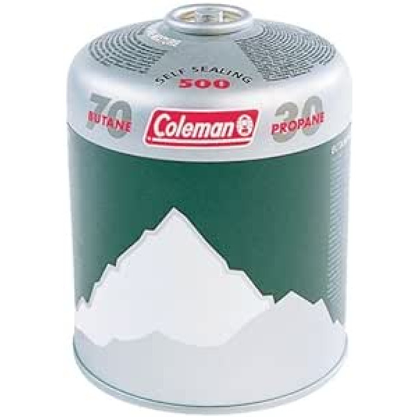 12 x Coleman 500 g self-sealing gas cartridge butane/propane mix