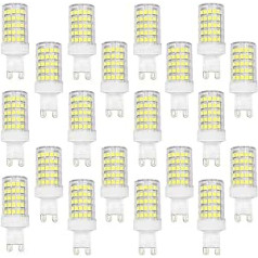 20 Packungen G9 LED-Glühbirne, 10 W (Ersatz der G9 100 W halogenlampe) Keramiksockel Nicht Dimmbar 6000K Cool White 1000LM Haushaltsbeleuchtung mit 360 ° Abstrahlwinkel