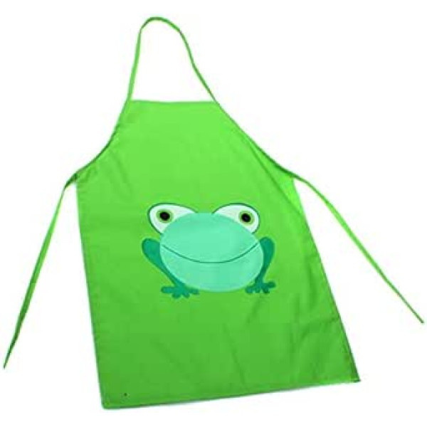 Accessotech Kids ūdensnecaurlaidīgs priekšauts karikatūra Frog Printed Glezniecība Ēdienu gatavošana