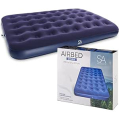 SA Produkti Piepūšamā gulta | Divvietīga gaisa gulta ar elektrisko gaisa sūkni | Ūdensizturīgs piepūšamais matracis | Ātri piepūšams gultas piepūšamais matracis pārgājieniem, ceļojumiem un brīvā dabā (divguļamā gulta)