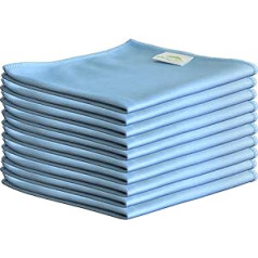 10 x Ultra Fine Microfibre Cleaning Cloths Window Cleaning Cloths for Glass, Windows, Chrome & Mirrors. Cloth Size 36 x 36 cm