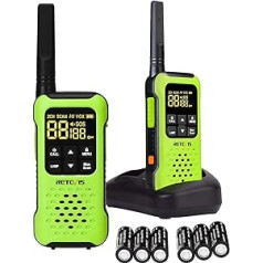 Retevis RT649P Walkie Talkie, Floating Waterproof IP67 Radio, PMR 446 Licence-Free, 16 Channels, SOS Alarm, LED Torch, Range Walkie Talkies for Skiing, Surfing (2 Pieces)