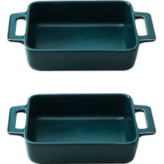 Backgeschirr, Backblech mit Griff, Porzellan-Backform, rechteckiges Backformen-Set, Auflaufform for Kochen, Kuchenessen, Küche, 21,6 cm, 2-teilig, C (Farbe: C) (Farbe: C) (Color : Onecolor)