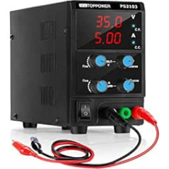 Laboratory Power Supply, Laboratory Power Supply 0-35 V / 0-5 A DC Adjustable Power Supply with 3-Digit LED Display Used for Laboratory Lessons, Electronic Repair, DIY and Vehicle Electronics
