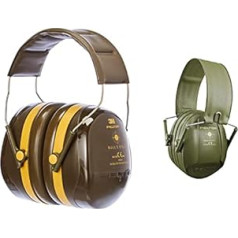 3M Peltor Bull's Eye III Ear Defenders, Especially Suitable for Hunting and Shooting, SNR 31 dB, Green & 3M Peltor Bull's Eye I Ear Muffs H515FGN, Green, SNR = 27 dB