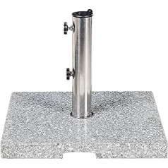 Beliani Modern Ceggia Parasol Base Granite / Stainless Steel Square Grey 45 x 45 cm