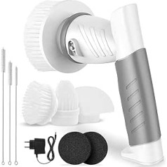 Electric Cleaning Brush, Handy Spin Scrubber Cordless with 5 Brush Heads, Cleaning Brush for Bathroom, Bathtub, Kitchen, Tiles, Windows, Dishes, Sink Ovens