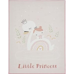 andiamo Children's Rug for Girls, Children's Room Rug with Princess and Pony, Linked Flat, Suitable as Decoration and Play Mat, Colour: Pink, Size: 80 x 150 cm