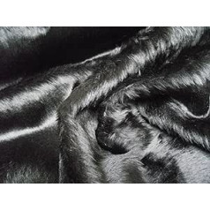 Einfarbig Spass Kunstpelz Stoff Schwarz - Schwarz, 1Mtr - 150cm x 100cm