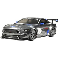 TAMIYA — 1:10 RC Ford Mustang GT4 TT-02 RC automobiļu transportlīdzekļa modeļu veidošanas komplekts hobija komplekts TAM58664 pelēks