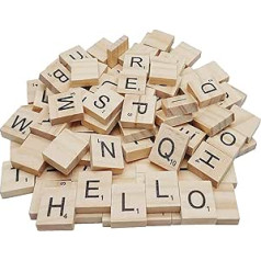 200PCS Spelling Letters, DIY Making Spelling Crossword Game, Wood Letters Tiles