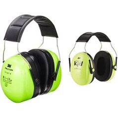 3M Peltor Optime III Ear Defenders, Headband, Hi-Viz, SNR 35 dB, High Visibility, Green Ear Defenders for Children, H510AK, Protects Against Noise Levels in the Range of 87-98 dB (SNR: 27 dB)