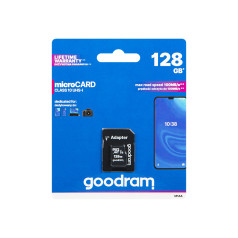 66-279# MicroSDXC karte 128GB + SD CL10 Goodram UHS-I adapteris