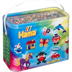 Hama Perlen Hama 208-67 Bucket with Ironing Beads Approx. 30,000 beads, basic colours mixed, multi-coloured.