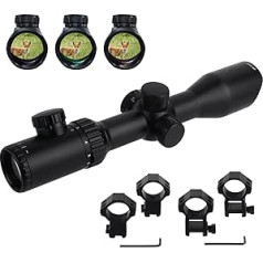 FOCUHUNTER 3-12X42SF Scope Green Coating 1/4 MOA Medium Range Red/Green Reticle with 20mm and 11mm Picatinny Rail Mounts for Outdoor Sports