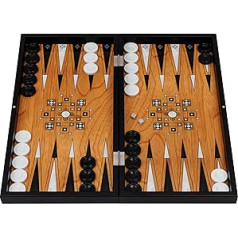 HBS GAMES Eternal Desert Design Backgammon Wooden Board Game 48 cm with Acrylic Tiles Friends and Adults
